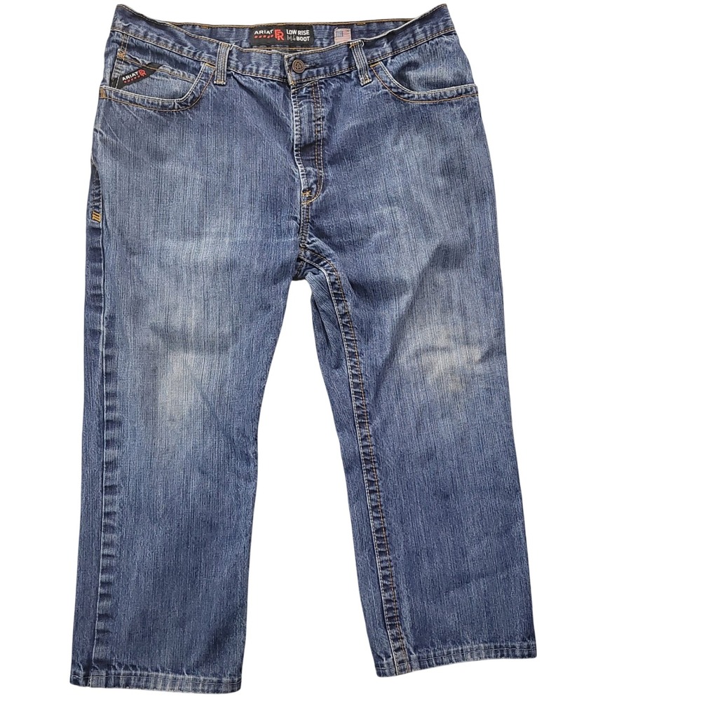 Ariat FR M4‎ Boot Cut Jeans Mens 40x26 Altered Low Rise Workwear